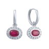 Серьги из белого золота с бриллиантом и рубином (Арт.e34344b_sr_ru_wg)