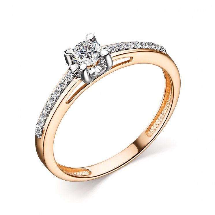 Золотое кольцо с бриллиантом Алькор КЮЗ (Золото) 14231-100