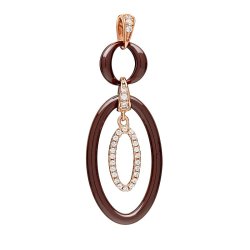 Кулон из серебра с керамикой и куб. цирконием (Арт.tc-p00235-br-g-x-x-w)