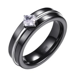 Кольцо из серебра с керамикой и фианитом (Арт.tc-r01165-b-w-w-x-x)