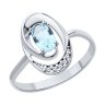Кольцо из серебра с топазом и фианитами (Арт.94-310-02686-2)