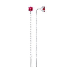 Серьги из серебра с корундами (Арт.84020034)