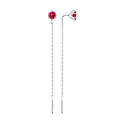 Серьги из серебра с корундами (Арт.84020034)