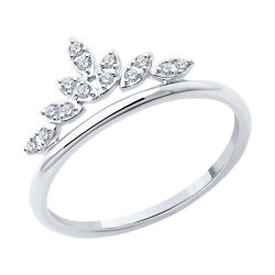 Кольцо из белого золота с бриллиантами (Арт.1012655-3)