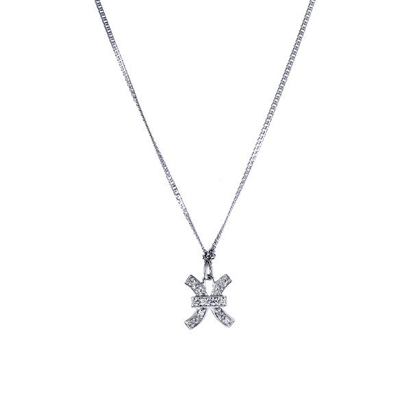 Ожерелье из белого золота с бриллиантом (Арт.p16661_wg)