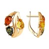Серьги из серебра с янтарём «Три Стихии» Соколов (арт.93-320-00456-1)
