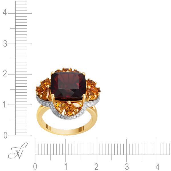 Кольцо из золота с бриллиантом и гранатом (Арт.wr01274k-1_ko_ct_gr_yg)