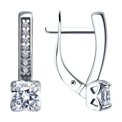 Серьги из серебра с фианитами (Арт.94-120-01712-1)