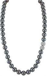 Ожерелье из серебра с жемчугом и кристаллом swarovski (Арт.32l-sk-31)