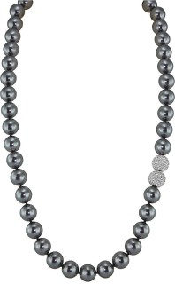 Ожерелье серебро с жемчугом и куб. цирконием «Pearl Kiss Noir» Rivoli (арт.32L-SK-31)