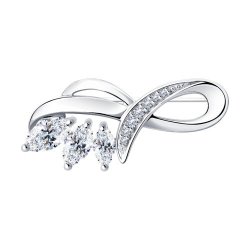 Брошь из серебра с фианитами (Арт.94-140-00614-1)