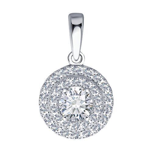 Подвеска из белого золота с  бриллиантом выращенным и рубином (Арт.52-230-02754-1) Подвеска из белого золота с  бриллиантом выращенным и рубином (Арт.52-230-02754-1)