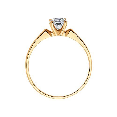 Узкое помолвочное кольцо из золота с фианитом (Арт.010184)