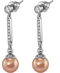 Серьги из серебра с жемчугом и кристаллом swarovski (Арт.aas-6-a-8-10-s)
