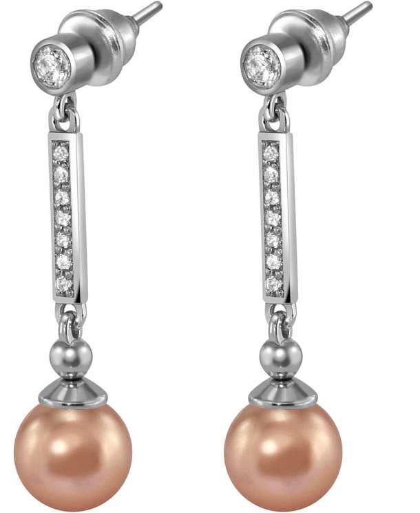 Серьги из серебра с жемчугом и кристаллом swarovski (Арт.aas-6-a-8-10-s)