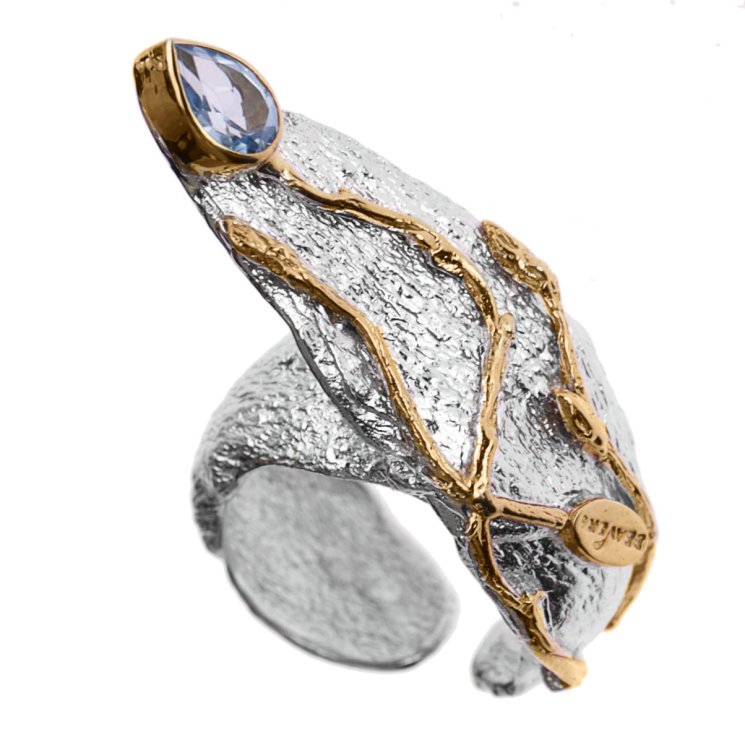 Серебряное кольцо BEAVERS с топазом 1216t