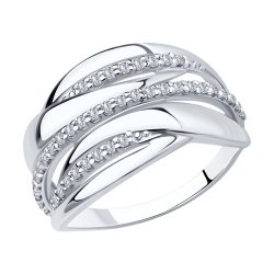 Кольцо из серебра с фианитами (Арт.94011861)