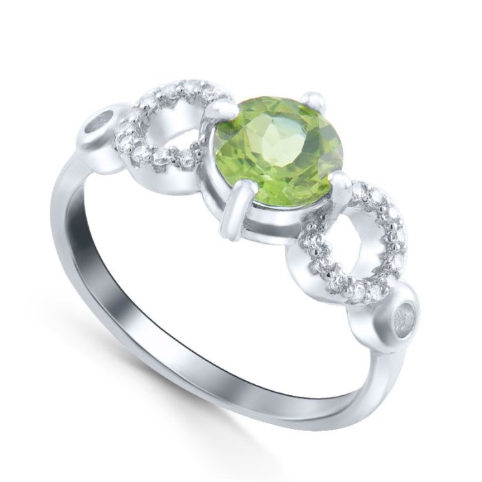 Кольцо Серебряные крылья (Арт.21knys1843-155_hrizolit_kubcirkonii_30)