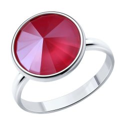 Кольцо из серебра с кристаллом (Арт.94012608)