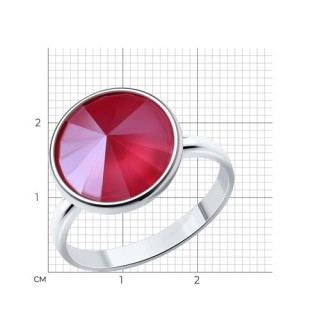 Кольцо из серебра с кристаллом «Алая Комета» Соколов (арт.94012608)