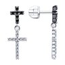 Серьги из серебра с фианитами (Арт.94026449)