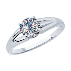 Кольцо из серебра с фианитом (Арт.94012875)