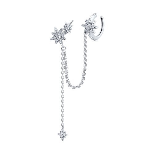 Серьга из серебра с фианитами (Арт.94170327)