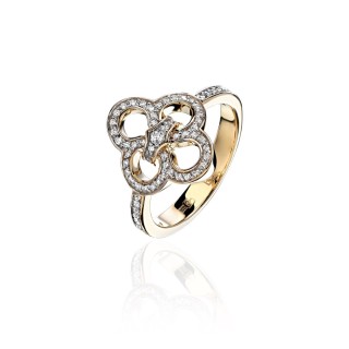 Кольцо золото с бриллиантами «Elegance Clover» Estet (арт.01К6311550)