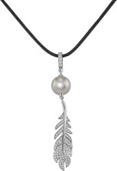 Кулон из серебра с жемчугом и кристаллом swarovski (Арт.cbp-4-36-28-s)