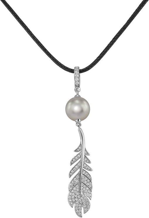 Кулон из серебра с жемчугом и кристаллом swarovski (Арт.cbp-4-36-28-s)