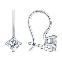 Серьги из серебра с фианитами (Арт.94020581)