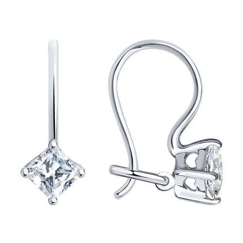 Серьги из серебра с фианитами (Арт.94020581)