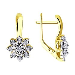 Серьги из комбинированного золота с бриллиантами (Арт.53-220-00812-1)