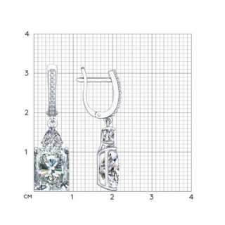 Серьги из серебра с фианитами «Сияние Грани» Соколов (арт.94022206)