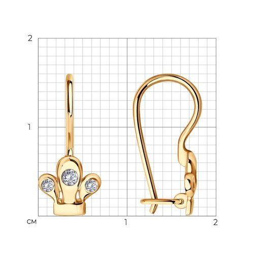 Серьги из золота с фианитами (Арт.027117)