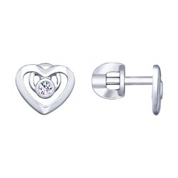 Серьги из серебра с фианитами (Арт.94023095)