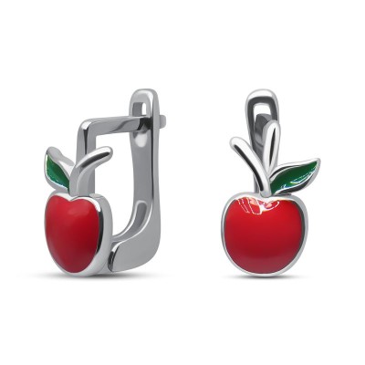 Серьги серебряные с эмалью «Яблочная Фантазия» MyJewels (арт.0211323429d_jemal)