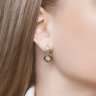 Серьги из золота с бесцветными и чёрными бриллиантами (Арт.7020064)
