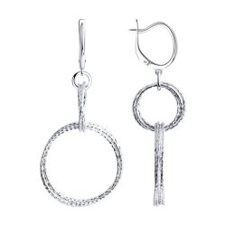 Серьги из серебра с алмазной гранью (Арт.94024280)
