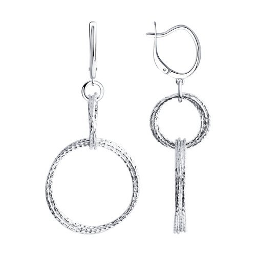 Серьги из серебра с алмазной гранью (Арт.94024280)