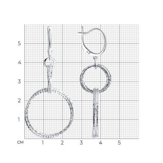 Серьги из серебра с алмазной гранью «Сияние Кольца» SOKOLOV (арт.94024280)