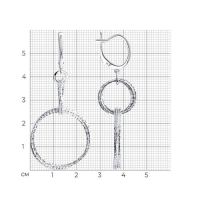 Серьги из серебра с алмазной гранью «Сияние Кольца» SOKOLOV (арт.94024280)