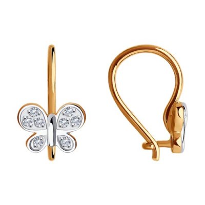 Серьги из золота с фианитами (Арт.029787)