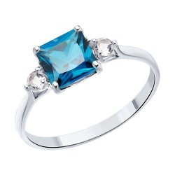 Кольцо золотое пробы 585 с миксом камней (Арт.716286-3)