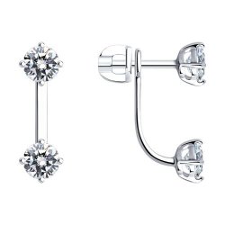 Серьги из серебра с фианитами (Арт.94026005)