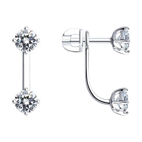 Серьги из серебра с фианитами (Арт.94026005)