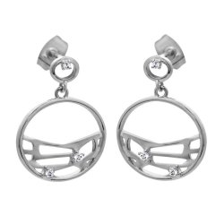 Серьги из серебра с фианитом (Арт.cz-e02271-x-w-x-x-w)