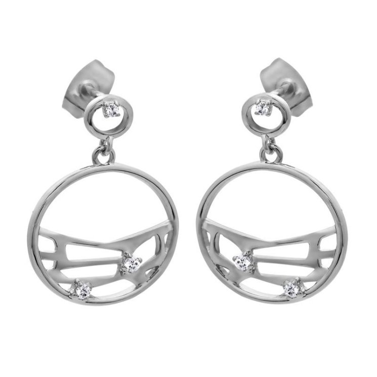 Серьги из серебра с фианитом (Арт.cz-e02271-x-w-x-x-w)