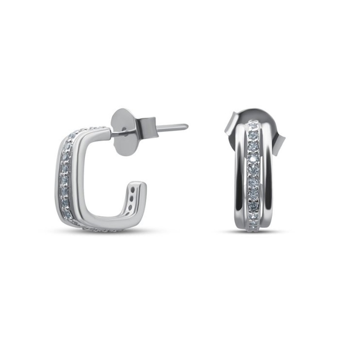 Серьги серебряные с кубическим цирконием «Крылья» Myjewels (арт.0220)