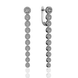 Серьги из золота с бриллиантом Русские Самоцветы (Арт.53975)